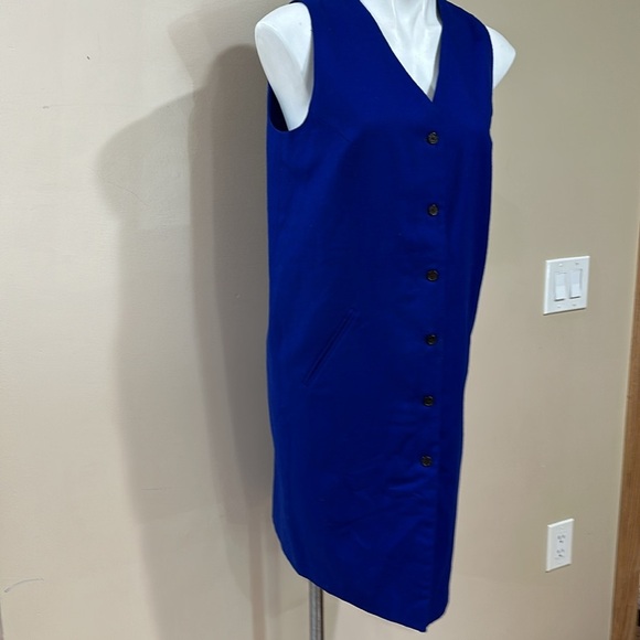 HARVE BENARD Blue Wool Button Front Jumper Vintage - Picture 2 of 9